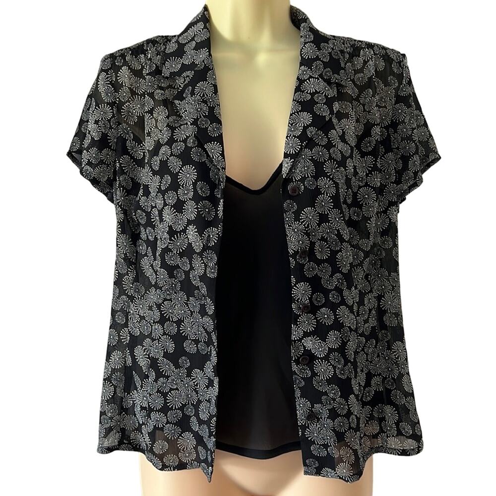 Jones Wear 2 Piece Blouse & Camisole Womans Size 4 Cottagecore Office Dressy